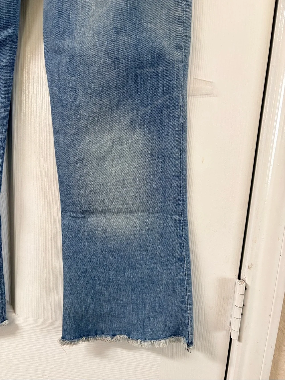 Polo Ralph Lauren Light Wash Patchwork Detail Fray Hem Flare Jeans Size 16 Kids